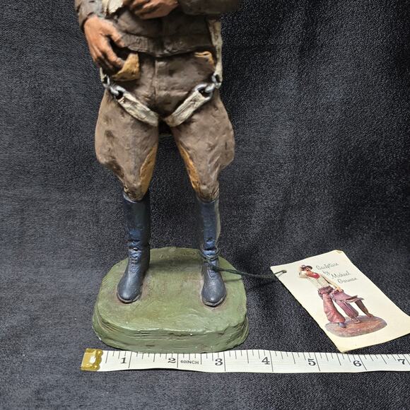 Vintage Aviator Pilot Early Flying Man Sculpture Hand Painted by Michael Garman - Picture 11 of 16